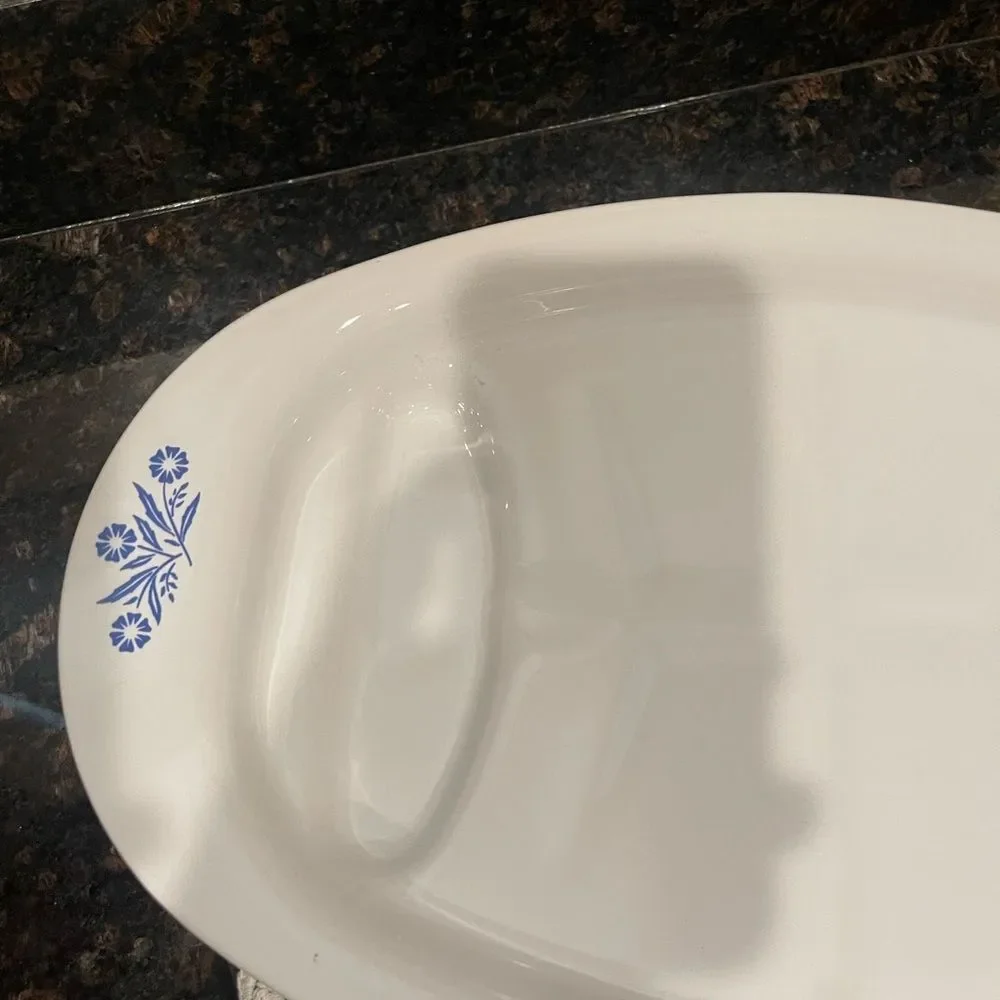 CorningWare Blue Cornflower P-19 Oval Roaster